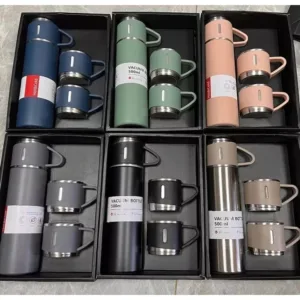 Kit Garrafa Térmica  Com 3 Xícaras