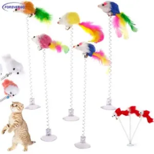 Brinquedo Para Pet Cor Aleatória Com Mola De Pelúcia